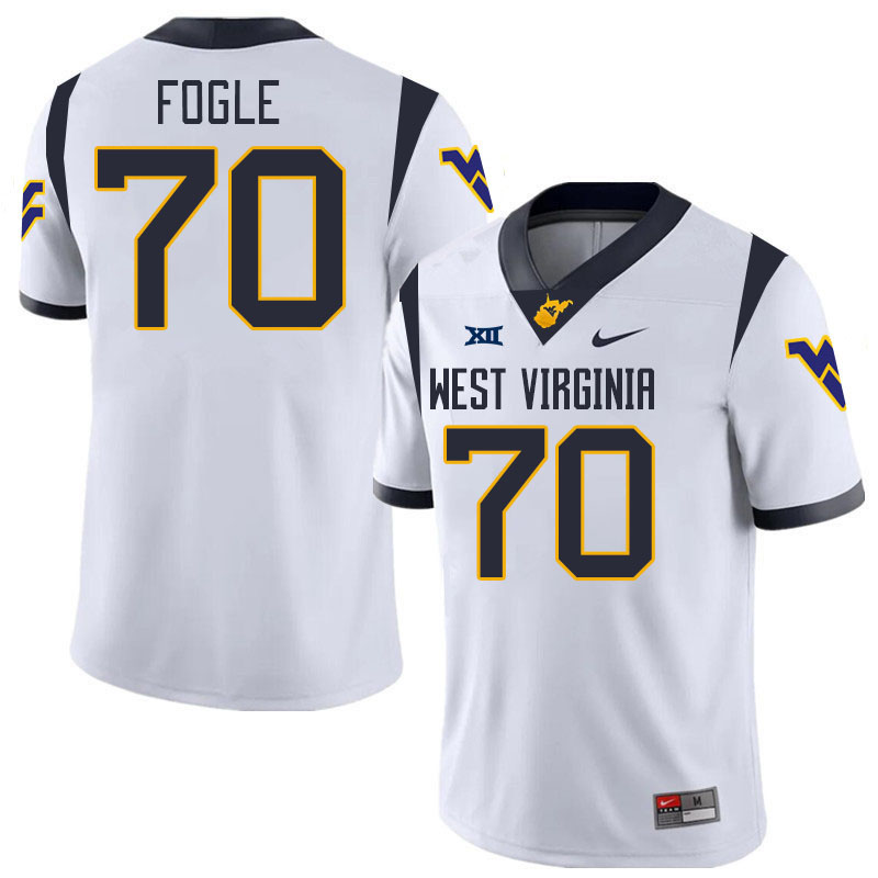 #70 Griffin Fogle West Virginia Mountaineers College 2024 New Uniforms Football Jerseys Stitched Sale-White